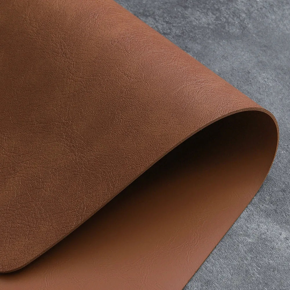 Heat Resistant Leather Placemat - Red Brown