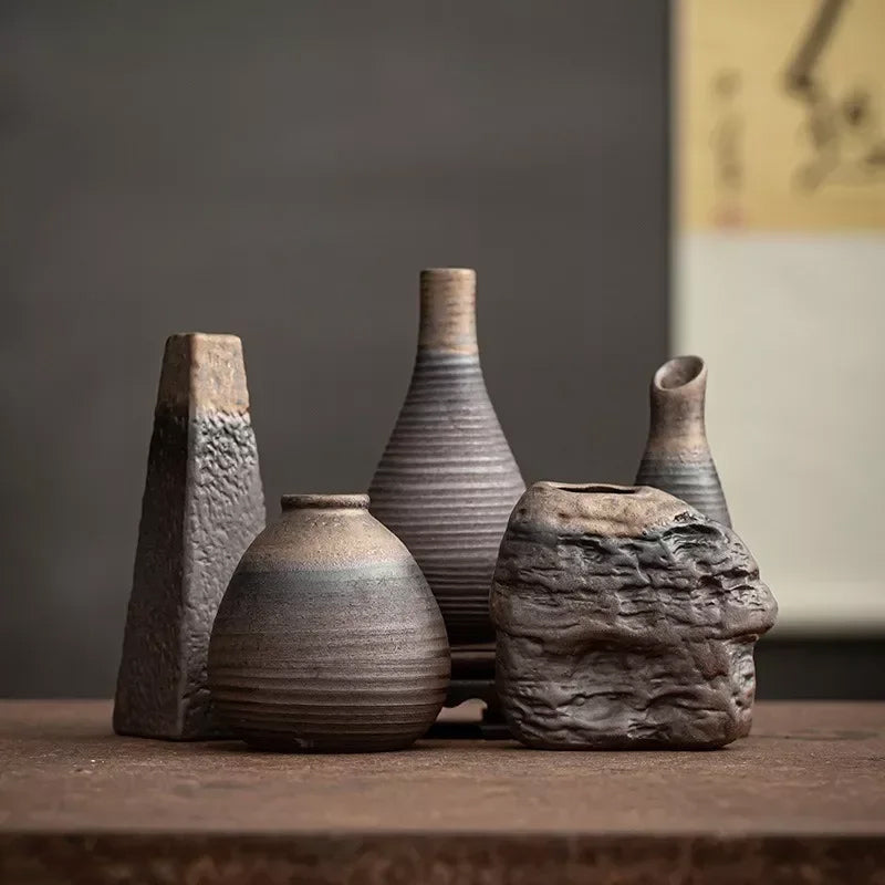 Handmade Ceramic Minimalist Vase - Textured Artisan