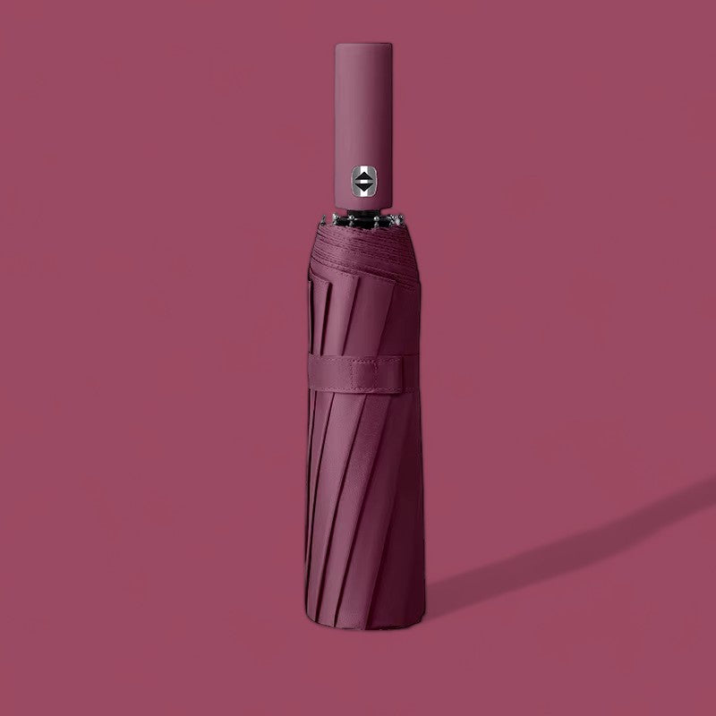 Large Waterproof Umbrella UV Protection, Automatic Umbrella - Wine Red