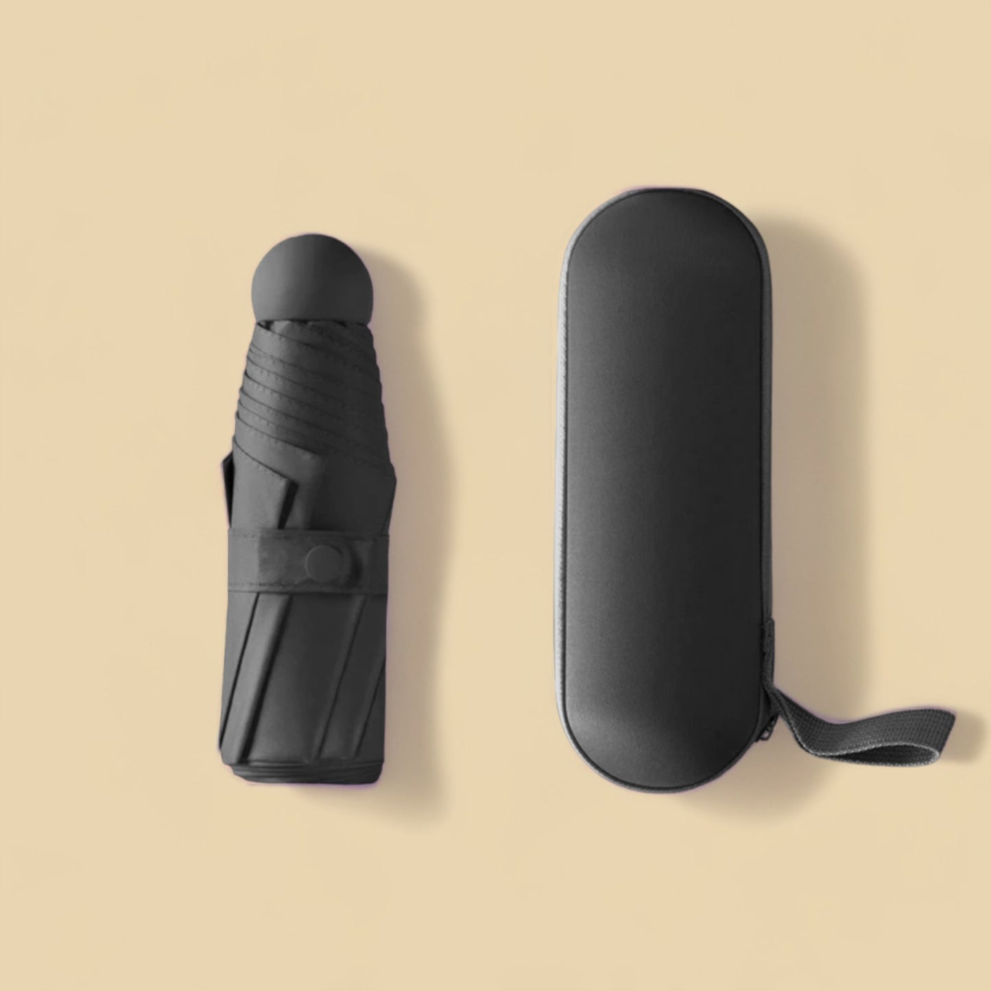 Waterproof Umbrella Compact UV Protection - Black