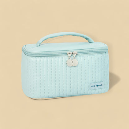 ChicStash Waterproof Leather Makeup Bag - Light Blue
