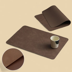 Heat Resistant Leather Placemat - Deep Brown