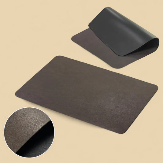 Heat Resistant Leather Placemat - Black Brown