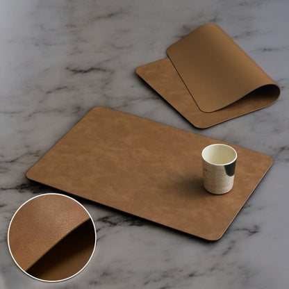 Heat Resistant Leather Placemat - Brown