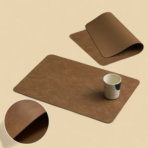 Heat Resistant Leather Placemat - Brown