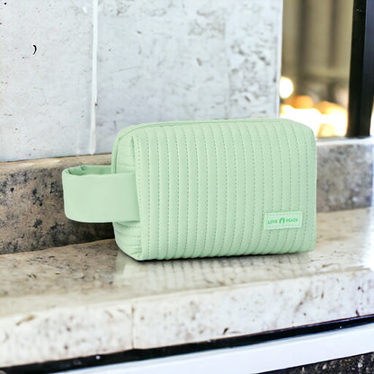 ChicStash Mini Waterproof Leather Makeup Bag - Green