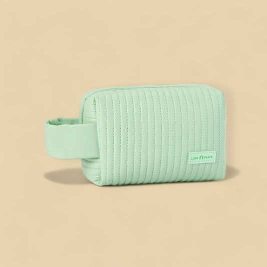 ChicStash Mini Waterproof Leather Makeup Bag - Green