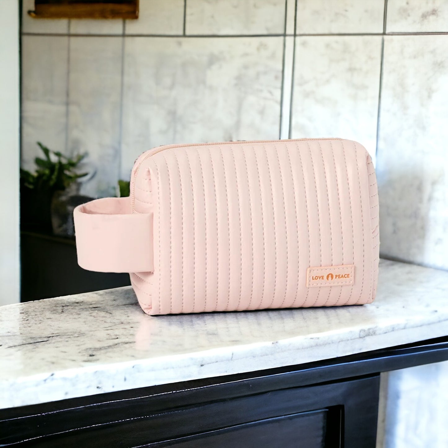 ChicStash Mini Waterproof Leather Makeup Bag - Pink