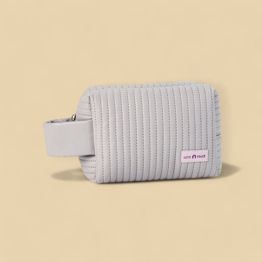 ChicStash Mini Waterproof Leather Makeup Bag - Purple